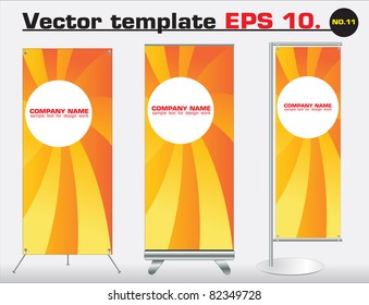 Set of banner stand display with identity background ready for use. Vector template for design work