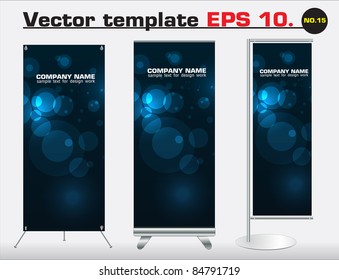 Set of banner stand display with identity background ready for use. Vector template for design work