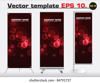 Set of banner stand display with identity background ready for use. Vector template for design work