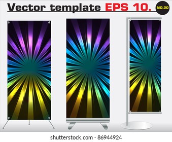 Set of banner stand display with identity background ready for use. Vector template for design work