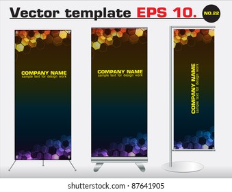 Set of banner stand display with identity background ready for use. Vector template for design work