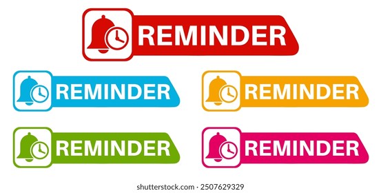 	
set banner sticker reminder icon. Marketing and promotion sign design social media template vector illustration