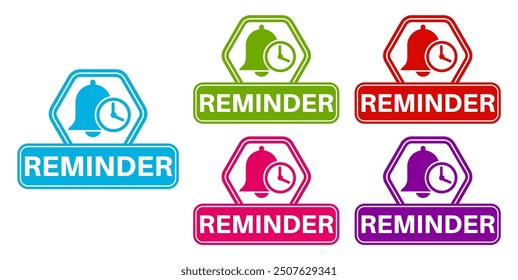 	
set banner sticker reminder icon. Marketing and promotion sign design social media template vector illustration
