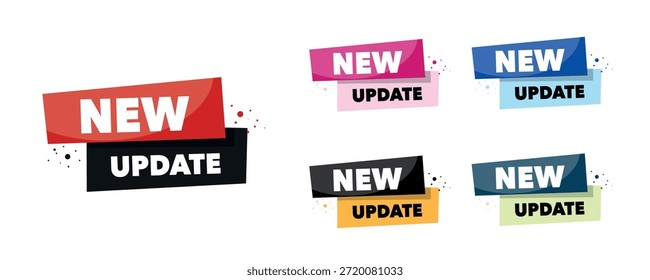 Conjunto de pegatinas de Anuncio en diferentes colores nuevo diseño de Anuncio de Vector Actualizar