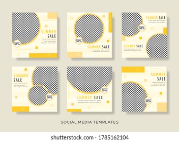 Set banner summer sale for media social media. premium vector