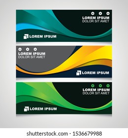 Set of banner template with Abstract design, for business, advertising, web, header and footer