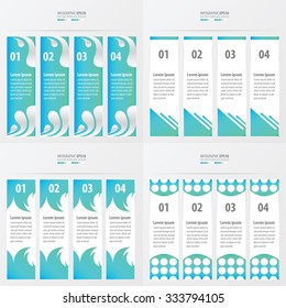 set of banner and template blue color  4 item