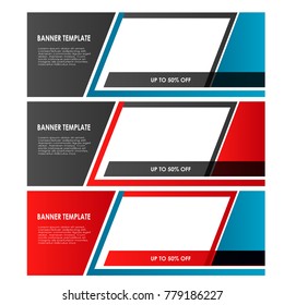 set of Banner template design abstract vector isolated background