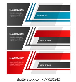 set of Banner template design abstract vector isolated background