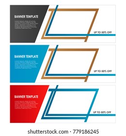 set of Banner template design abstract vector isolated background
