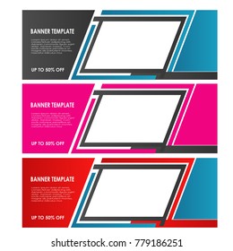 set of Banner template design abstract vector isolated background