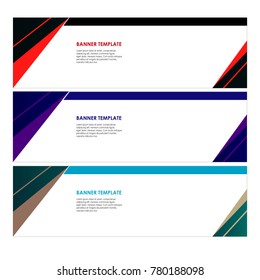 set of banner template design isolated on white background vector