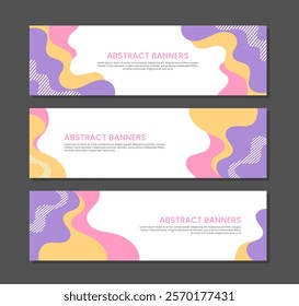 Set banner template design with pastel background