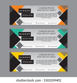 Set of banner template design suitable for web or advertising. Abstract banner template design