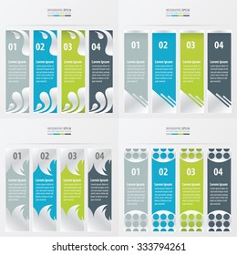 set of banner and template   green, blue, gray color 4 item