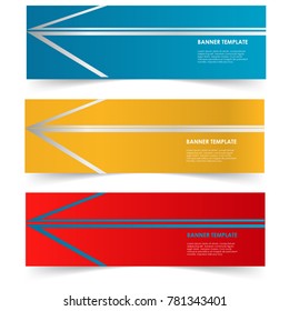 Set of banner template illustration isolated on white background