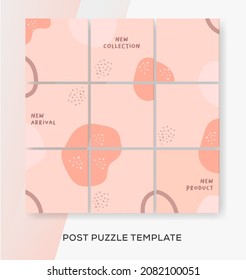 set banner template post for media social feed puzzle . premium vector