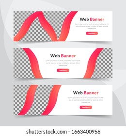 Set Bannervorlage mit Wellenfluss und Platz für Ihre Bilder auf transparentem Hintergrund