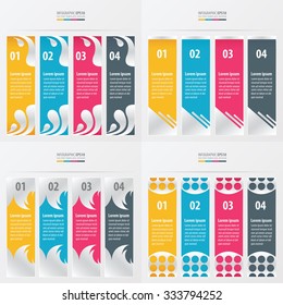 set of banner and template  yellow, blue, pink color 4 item