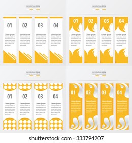 set of banner and template yellow color 4 item