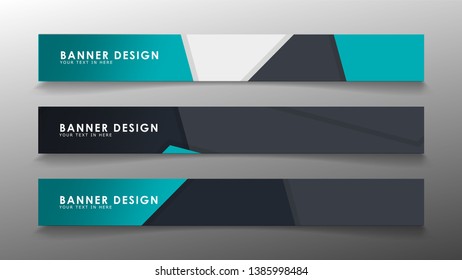 Set of banner templates with abstract background. Modern vector banners with polygonal background.