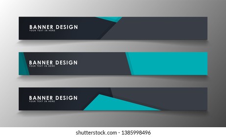 Set of banner templates with abstract background. Modern vector banners with polygonal background.