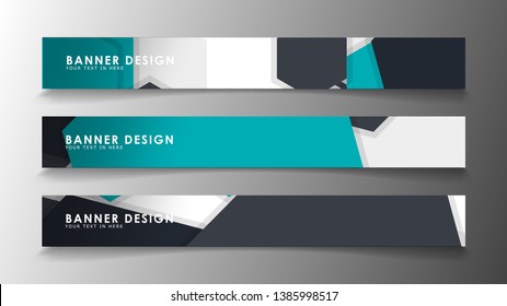 Set of banner templates with abstract background. Modern vector banners with polygonal background.