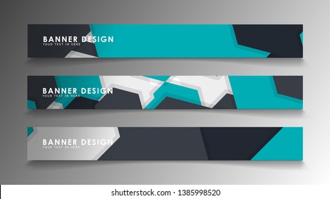 Set of banner templates with abstract background. Modern vector banners with polygonal background.