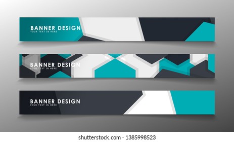Set of banner templates with abstract background. Modern vector banners with polygonal background.