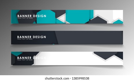 Set of banner templates with abstract background. Modern vector banners with polygonal background.