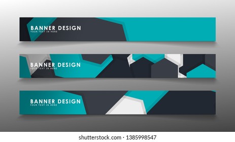 Set of banner templates with abstract background. Modern vector banners with polygonal background.
