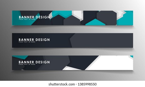 Set of banner templates with abstract background. Modern vector banners with polygonal background.