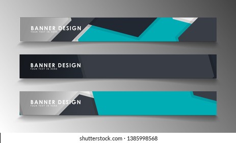 Set of banner templates with abstract background. Modern vector banners with polygonal background.