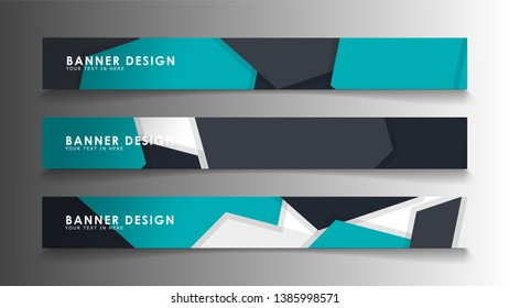 Set of banner templates with abstract background. Modern vector banners with polygonal background.