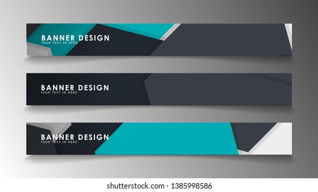 Set of banner templates with abstract background. Modern vector banners with polygonal background.