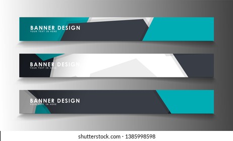Set of banner templates with abstract background. Modern vector banners with polygonal background.