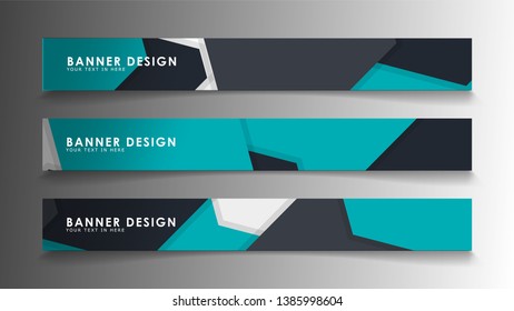 Set of banner templates with abstract background. Modern vector banners with polygonal background.