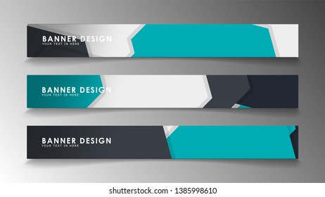 Set of banner templates with abstract background. Modern vector banners with polygonal background.