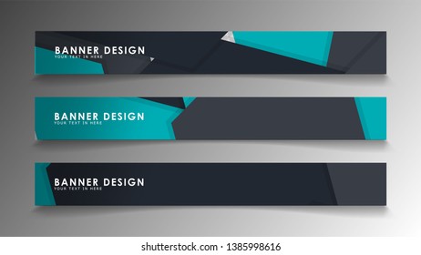 Set of banner templates with abstract background. Modern vector banners with polygonal background.