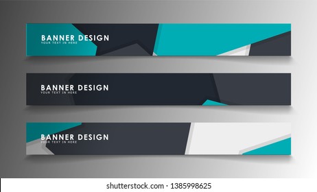 Set of banner templates with abstract background. Modern vector banners with polygonal background.