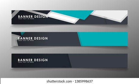 Set of banner templates with abstract background. Modern vector banners with polygonal background.