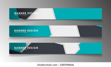 Set of banner templates with abstract background. Modern vector banners with polygonal background.