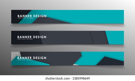 Set of banner templates with abstract background. Modern vector banners with polygonal background.