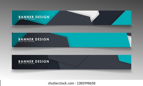 Set of banner templates with abstract background. Modern vector banners with polygonal background.
