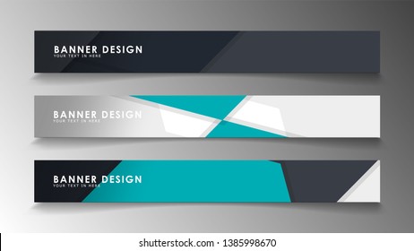 Set of banner templates with abstract background. Modern vector banners with polygonal background.