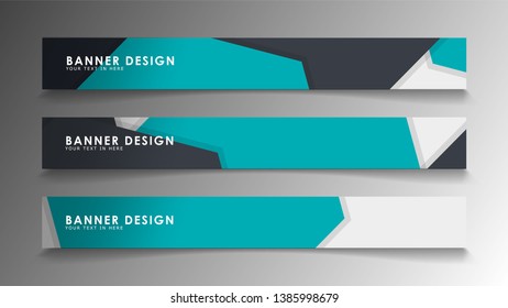 Set of banner templates with abstract background. Modern vector banners with polygonal background.