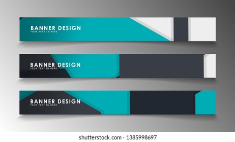 Set of banner templates with abstract background. Modern vector banners with polygonal background.