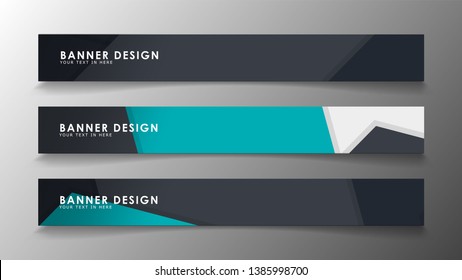 Set of banner templates with abstract background. Modern vector banners with polygonal background.