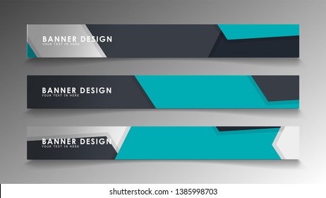 Set of banner templates with abstract background. Modern vector banners with polygonal background.
