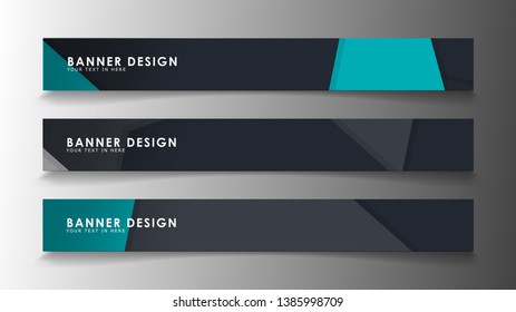 Set of banner templates with abstract background. Modern vector banners with polygonal background.